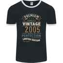 Premium Vintage 18th Birthday 2005 Mens Ringer T-Shirt FotL Black/White