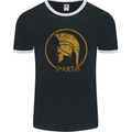 Gold Sparta Helmet Gym Bodybuilding Training Mens Ringer T-Shirt FotL Black/White