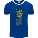 Weed Dont Drink & Drive Smoke and Fly Mens Ringer T-Shirt Royal Blue/White