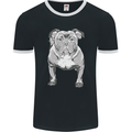 American Bully Striking a Pose Dog Mens Ringer T-Shirt FotL Black/White