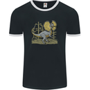 Dilophosaurus Dinosaur Mens Ringer T-Shirt FotL Black/White
