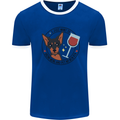 Wine With My Min Pin Miniature Pinscher Dog Mens Ringer T-Shirt Royal Blue/White