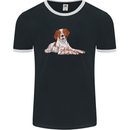 A Epagneul Breton Dog Mens Ringer T-Shirt FotL Black/White