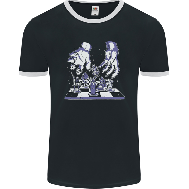 RPG Hands Role Play Games Mens Ringer T-Shirt FotL Black/White