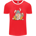 Easter Gnome With Eggs and Bunny Ears Mens Ringer T-Shirt FotL Red/White