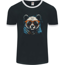 A Cool Panda Wearing Glasses Mens Ringer T-Shirt FotL Black/White