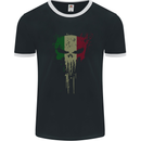 Italy Skull Gym Training Bodybuilding Mens Ringer T-Shirt FotL Black/White