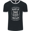 Born In Britain 54th Birthday Made 1969 Mens Ringer T-Shirt FotL Black/White