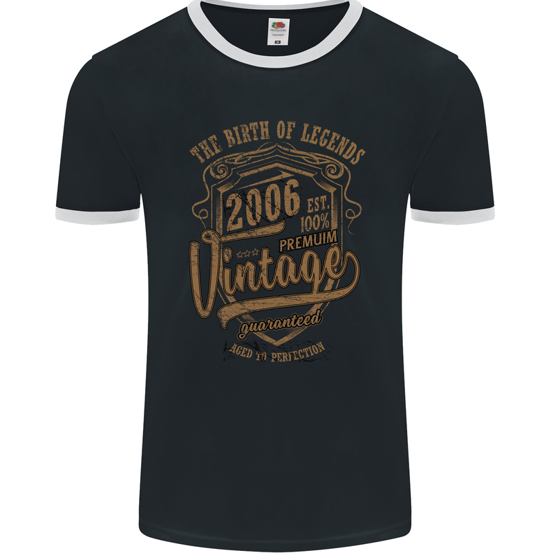 Birth of Legends 17th Birthday 2006 Mens Ringer T-Shirt FotL Black/White