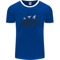 Unicorn Triathlon Running Swimming Cycling Mens Ringer T-Shirt Royal Blue/White