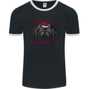 Christmas Tarantula Funny Xmas Spider Mens Ringer T-Shirt FotL Black/White