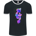 Psychedelic Magic Mushrooms LSD Mens Ringer T-Shirt FotL Black/White