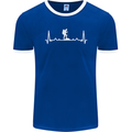 Trekking ECG Walking Rambling Hiking Pulse Mens Ringer T-Shirt FotL Royal Blue/White