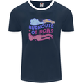 Burnouts or Bows Gender Reveal New Baby Pregnant Mens Ringer T-Shirt FotL Navy Blue/White