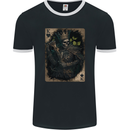 King of Hearts Skull Playing Cards Mens Ringer T-Shirt FotL Black/White