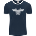 Gym SPQR Training Bodybuilding Mens Ringer T-Shirt FotL Navy Blue/White