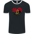 Love Angola Flag Angolan Day Football Mens Ringer T-Shirt FotL Black/White