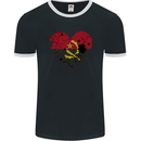 Love Angola Flag Angolan Day Football Mens Ringer T-Shirt FotL Black/White