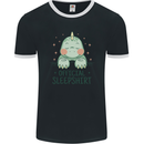 T-Rex Official Sleepshirt Sleeping Dinosaur Mens Ringer T-Shirt FotL Black/White