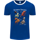 Octopus Species Scuba Diving Ocean Mens Ringer T-Shirt FotL Royal Blue/White