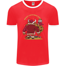 Christmas Crypto Bull Xmas Cryptocurrency Mens Ringer T-Shirt FotL Red/White