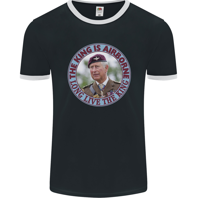 King Airborne Mens Ringer T-Shirt FotL Black/White