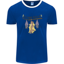 Tough Night Funny Dog Bat Hangover Alcohol Beer Mens Ringer T-Shirt Royal Blue/White