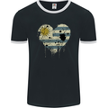 Love Uruguay Flag Uruguayan Day Football Mens Ringer T-Shirt FotL Black/White