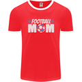 Football Mum Mom Mens Ringer T-Shirt FotL Red/White