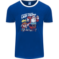 Christmas Santa Naughty List Xmas Funny Mens Ringer T-Shirt FotL Royal Blue/White