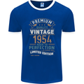 Premium Vintage 69th Birthday 1954 Mens Ringer T-Shirt FotL Royal Blue/White