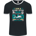 I'm a Scuba Dad Funny Fathers Day Diver Dive Mens Ringer T-Shirt FotL Black/White