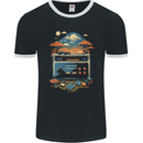 Retro Gaming Graphics Video Games Gamer Mens Ringer T-Shirt FotL Black/White