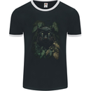 A Black Jaguar Wild Cat Mens Ringer T-Shirt FotL Black/White