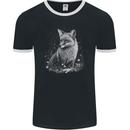 Monochrome Fox Mens Ringer T-Shirt FotL Black/White