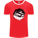 Ying Yan Orca Killer Whale Mens Ringer T-Shirt FotL Red/White