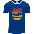 Scuba Diver Silhouette Mens Ringer T-Shirt FotL Royal Blue/White