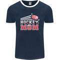 Ice Hockey Mom Mothers Day Mens Ringer T-Shirt FotL Navy Blue/White