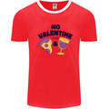 Anti Valentines Day Just Pizza & Wine Mens Ringer T-Shirt Red/White