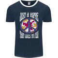 Just a Hippy That Likes to Fish Fishing Fisherman Mens Ringer T-Shirt FotL Navy Blue/White