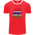 Torn Gambia Flag Gambian Day Football Mens Ringer T-Shirt FotL Red/White