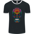 A Day of the Dead Sugar Skull Mens Ringer T-Shirt FotL Black/White