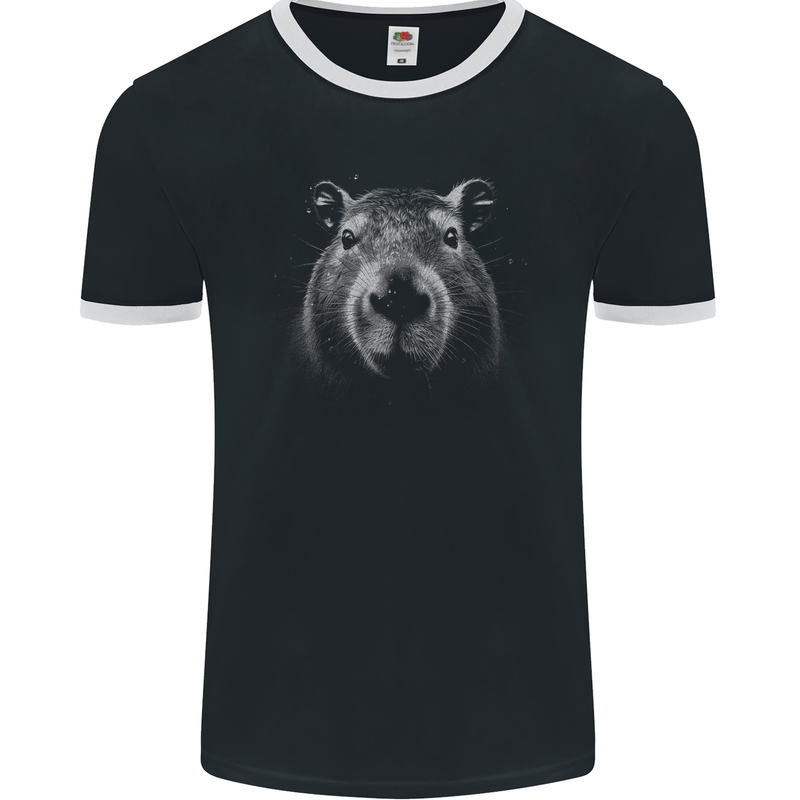 A Cool Capybara Mens Ringer T-Shirt FotL Black/White