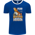 Fear the Bearded Dragon Mens Ringer T-Shirt FotL Royal Blue/White