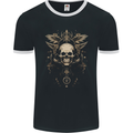 Cosmic Skull With Wings Mens Ringer T-Shirt FotL Black/White