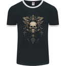 Cosmic Skull With Wings Mens Ringer T-Shirt FotL Black/White