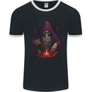Fantasy Wizard Warlock 7 Mens Ringer T-Shirt FotL Black/White