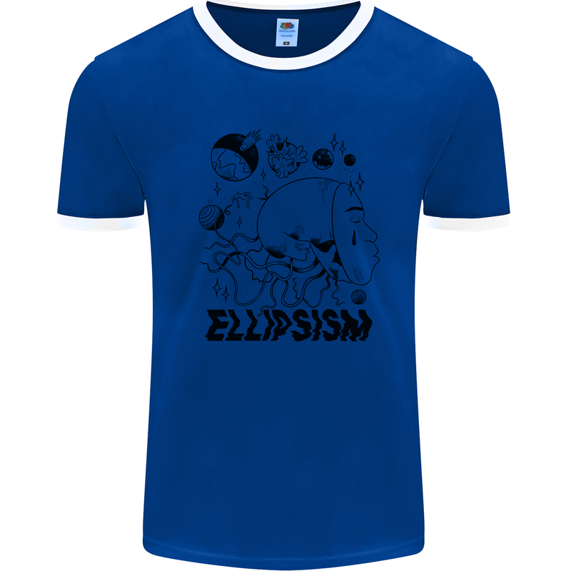 Ellipsism Missing Out on the Future Mens Ringer T-Shirt Royal Blue/White