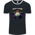 Planet Eating Flying Saucers Alien UFO Mens Ringer T-Shirt FotL Black/White