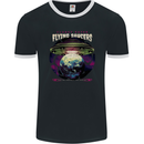 Planet Eating Flying Saucers Alien UFO Mens Ringer T-Shirt FotL Black/White